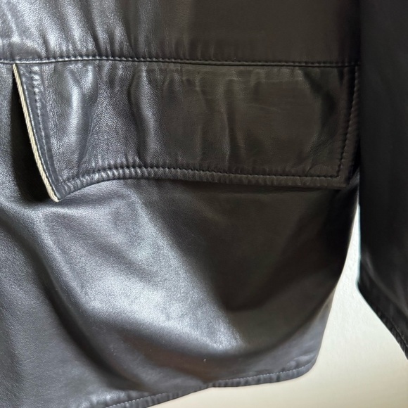 NOI FIRENZE Black Giacca Reversible Leather Jacket size Mens 54 - Picture 6 of 10